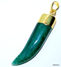 Agate Tooth Pendant W/bail-45-50mm-Green-G4