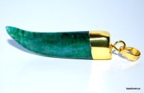 Agate Tooth Pendant W/bail-45-50mm-Green-G5