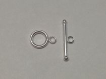 Sterling Silver Toggle Clasp-10 mm Ringx 22mm Bar
