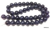 Blue Sapphire Handcrafted Plain Round Beads 9.7-10.2mm Strand- 40 Cms.
