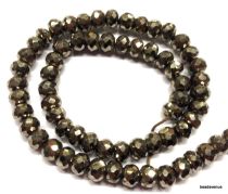 Pyrite Faceted Handcrafted Rondelles 7mm Strand -34 Cms.