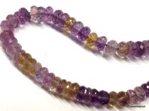 Ametrine Handcrafted Faceted Rondelles  6.7- 7.9 x 2.6-5.8 mm Strand -20 Cms.