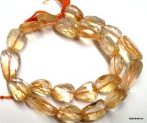 Citrine Handcrafted Faceted Nuggetss 11.5-21.5 x 9- 12 mm Strand-34 cms.