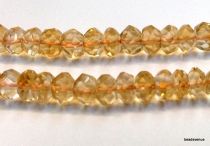 Citrine Handcrafted Faceted Rondelles 6 - 6.5 x 3.5 -4.5 mm Strand-37 cms.