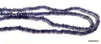 Iolite Handcrafted Faceted Rondelles 3-4mm Strand- 40 Cms.