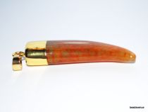 Agate Tooth Pendant W/bail-45-50mm-Orange-OR2