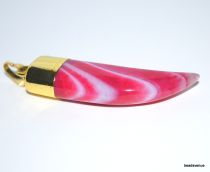 Agate Tooth Pendant W/bail-45-50mm-Pink-P7