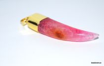 Agate Tooth Pendant W/bail-45-50mm-Pink-P8