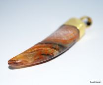 Agate Tooth Pendant W/bail-45-50mm-Topaz-T1
