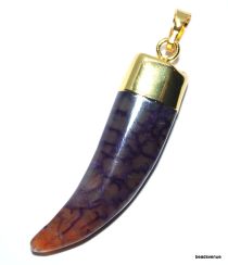 Agate Tooth Pendant W/bail-45-50mm-Topaz-T3