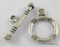 Toggle Clasp Antique Silver Plated 18 x 12 mm