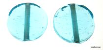 Glass Disc Beads 10x 3mm- Aqua