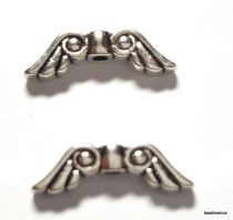  Angel Wings Antique Silver 5x15.5x2 mm-Wholesale Pack