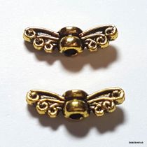 Fairy Angel Wing Bead Antique gold -4.5x14x3.5mm-Wholesale Pack