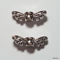 Fairy Angel Wing Bead Antique Silver -4.5x14x3.5mm-Wholesale Pack