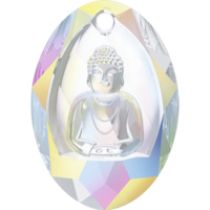 Swarovski® crystal (6871)faceted Buddha pendant 28x19.8mm  Crystal AB