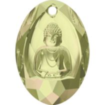 Swarovski® crystals (6871)faceted Buddha pendant 28x19.8mm- Luminous Green