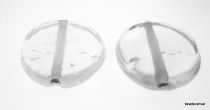 Glass Disc Beads 10x 3mm- Clear