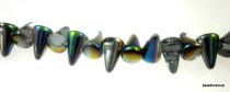 Czech Glass Spike Beads -5x8mm- Crystal Vitrail