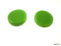 Glass Disc Beads 10x 3mm- Green Opaque