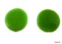 Glass Disc Beads 15x 4mm-Green Opaque