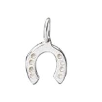 Sterling Silver Horse Shoe Charm W/open ring- 8mm
