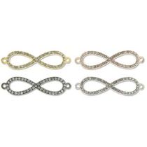 Diamante Crystal Encrusted Connector Infinity(41x10.8mm) Charms Mix