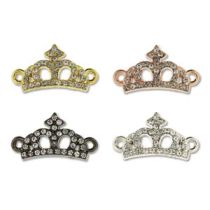 Diamante  Crystal Encrusted Connector Crown(23x12.7mm) Charms Mix