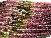 Tourmaline Faceted Rondelles   2 x 4mm - 1.6 x 3.5mm Strand - 36 cms.