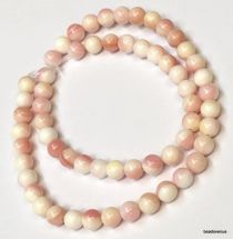 Mother of Pearl Natural Pink Round -7mm - 40 cms. Strand