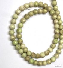 Lemon Chrysoprase without speckle Beads Round -6mm - 40cms. Strand
