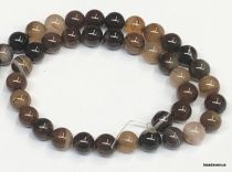 Madagaskar Agate Brown Beads Round -8mm - 40 cms. Strand
