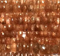 SunStone Natural Faceted Handcrafted Rondelles 4-6 mm - 40 cms.