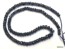 Blue Sapphire Faceted Rondelles 4.2-7.0x 2.3 - 4.8mm- 40 Cms. Strand