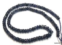 Blue Sapphire Faceted Rondelles 3.7-8.0x 2.4 - 5.7 mm- 40 Cms. Strand