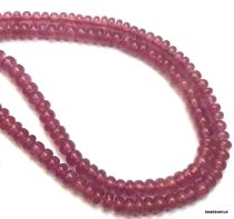 Ruby Handcrafted Plain Rondelles 3.1- 4.8 mm- App. 43 Cms.-