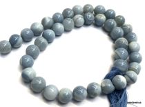 Blue Opal Handcrafted Round Beads -8mm- 33 Cms. Long strand
