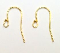 Vermeil Gold Sheppard Ear Hook W/Ball 1.5x0.7x 22mm 