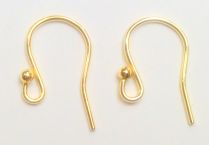 Vermeil Gold Sheppard Ear Hook W/Ball 2.00 x 0.8 x 17 mm 