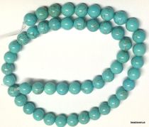 Turquoise Magnesite(Stablised/Dyed) Beads Round - 6mm - 40 cms Strand
