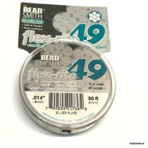 Flexrite Beading wire 49 Strand- .014inch - 30 FT. -Silver Plated