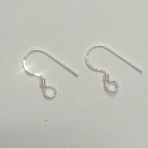 Sterling Silver Earring Hook- Height 15mm Wholesale Pack