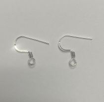 Sterling Silver Earring Hook- Height 15mm (Oxidised) -Wholesale Pack