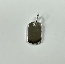 Sterling Silver Charm Rectangle w/open ring -11 x 7 mm