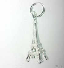 Sterling Silver Eiffel Tower Charm w/Split ring-18.5mm