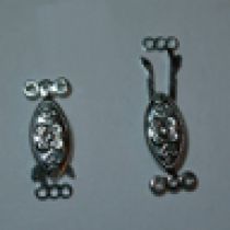  Clasp 3 row silver plated (pack of 10 pieces)