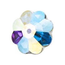 Preciosa® MC Loch Flower Beads Crystal (Silver Foil) AB