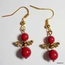 Christmas Earring Swarovski Pearls Kit-Red Coral
