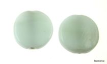 Glass Disc Beads 15x 4mm- White Opaque