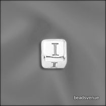 Sterling Silver Alphabet Cube Beads 4.5mm w/3.00 mm hole-I